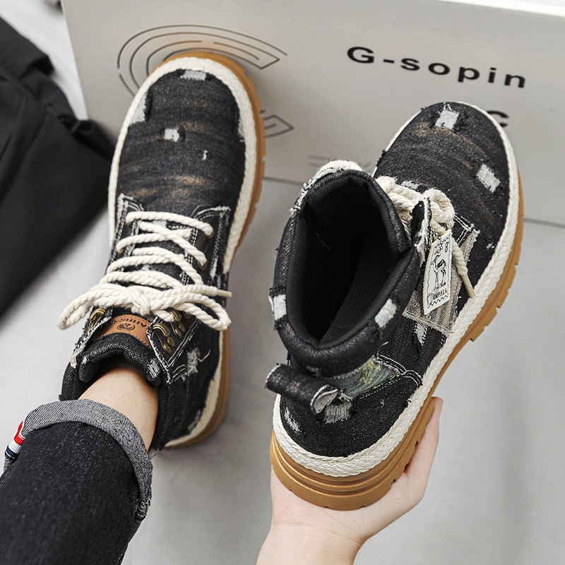 Men's High-top Boots Autumn Denim foto 4