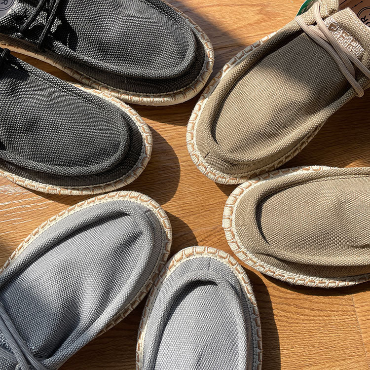 Summer Men's Trendy Flat Low-top Cloth Shoes Linen Fisherman Shoes Fashion foto 4