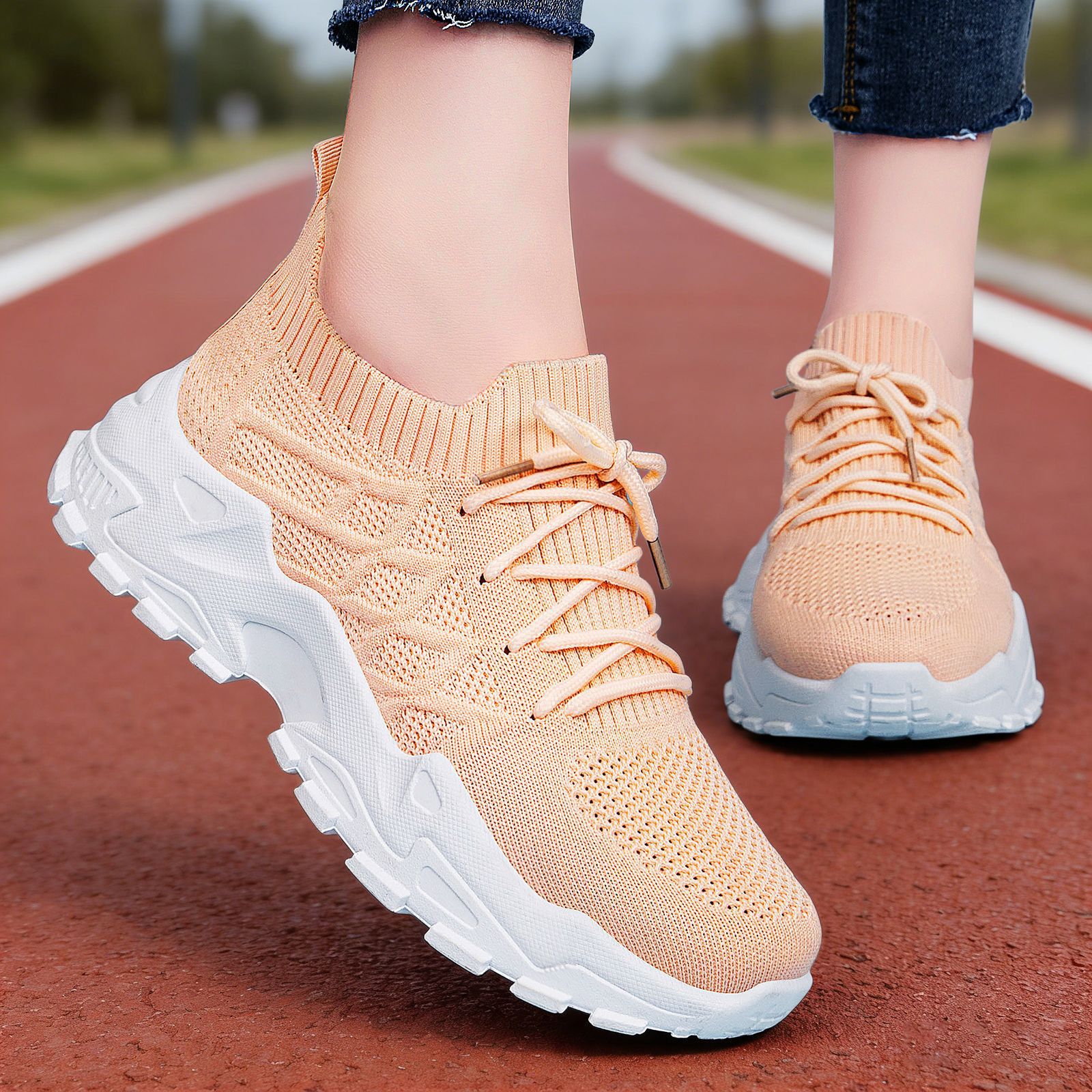 Casual Padded Sole Height Increasing Dad Shoes foto 3