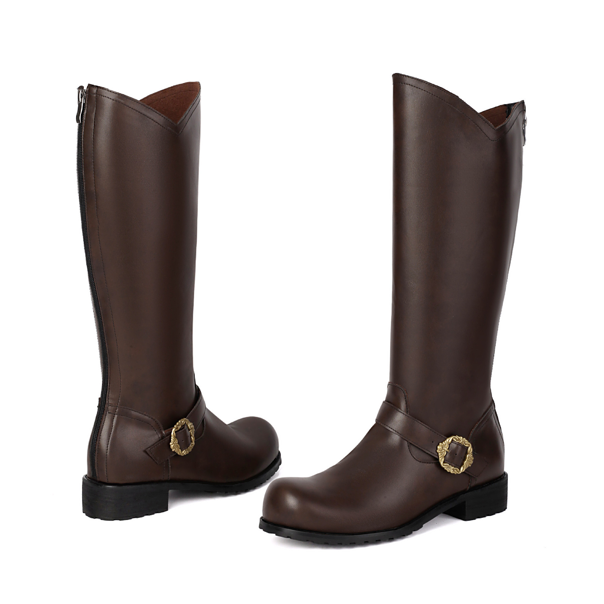 Retro Stage-performance Mens Leather Boots foto 3