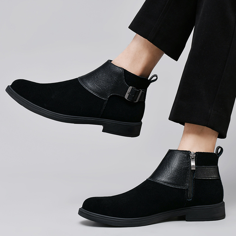 High-top British-style Leather Zip-up Ankle Boots foto 2