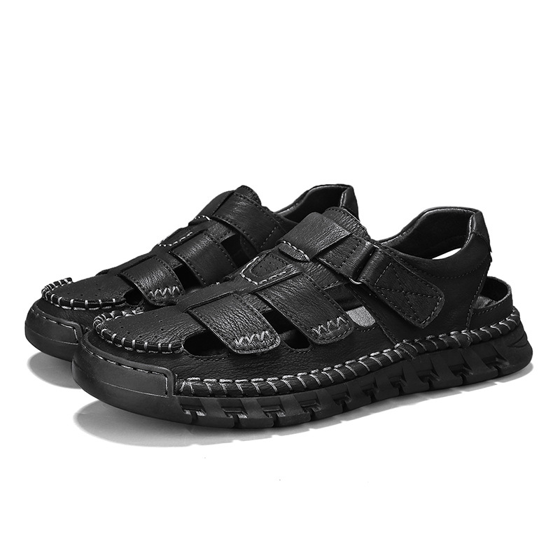 Men's Simple All-match Leather Non-slip Sandals foto 3