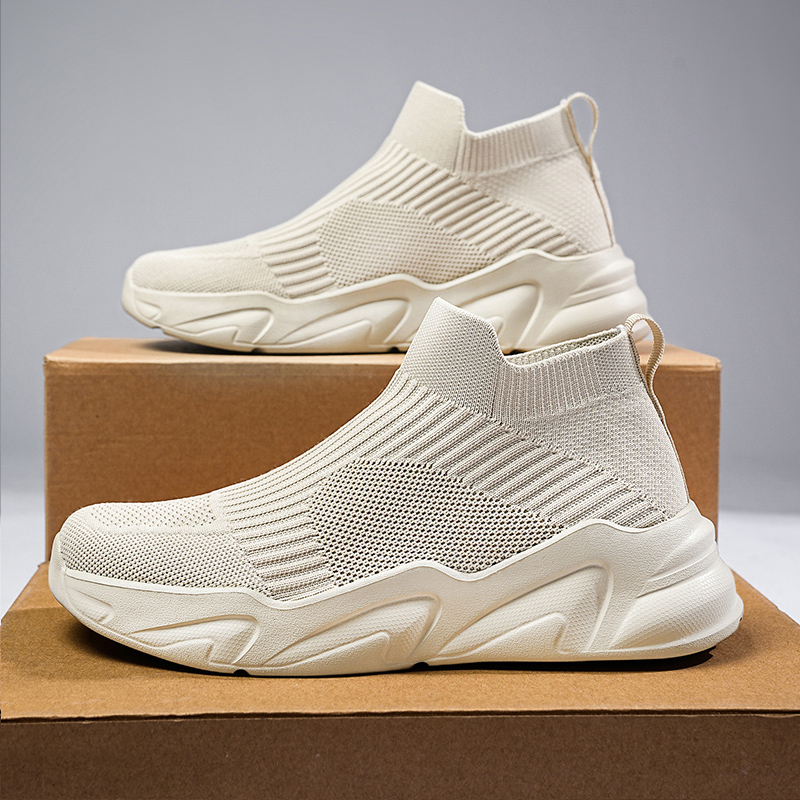 Men's Mid-cut Laceless Knit Sock Shoes foto 2