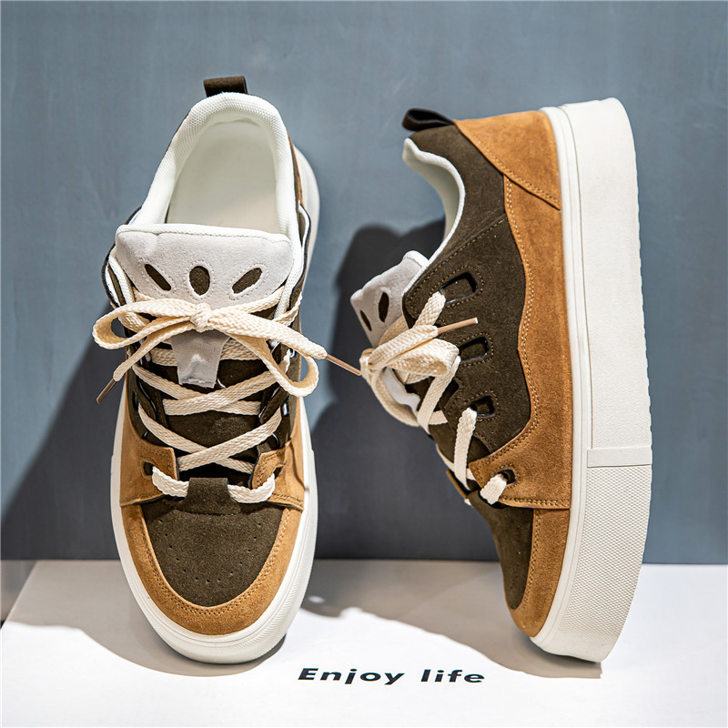 Men's Thick Bottom Skateboard Shoes Low Top foto 2