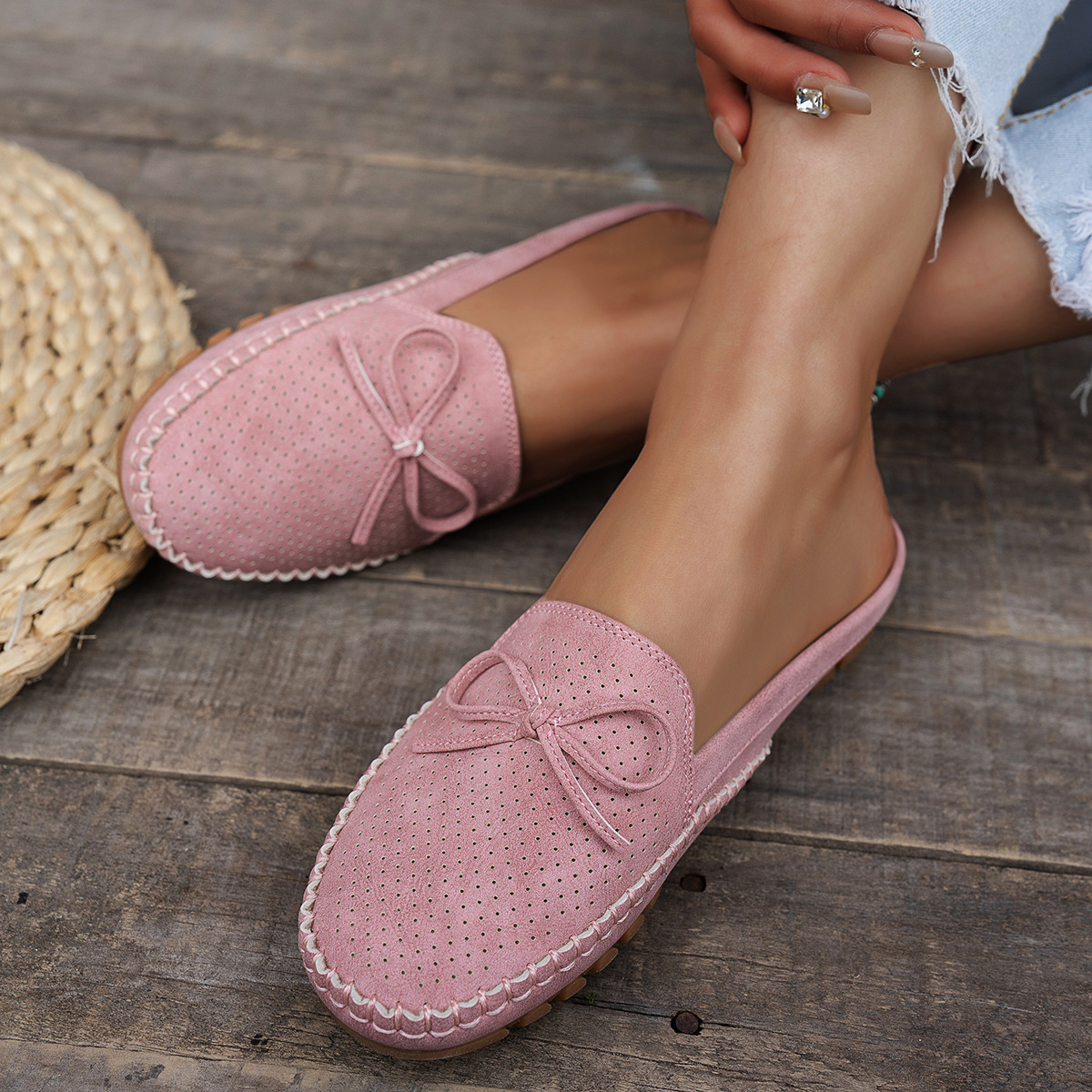 Plus Size Solid Color Womens Flat Loafers foto 3