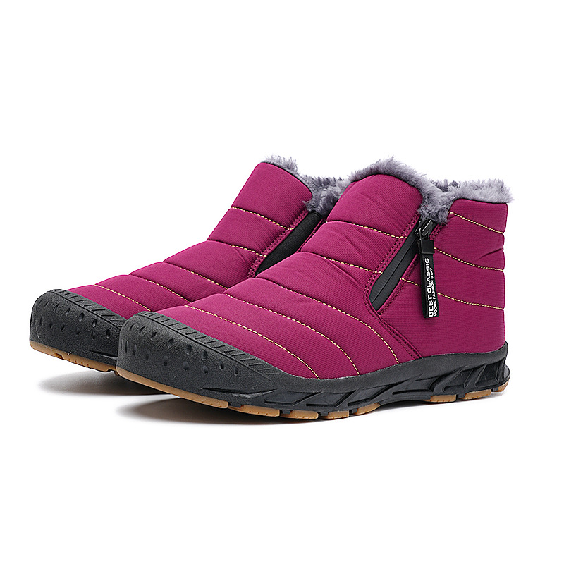Snow Short Leather And Fur Integrated Winter Boots foto 5