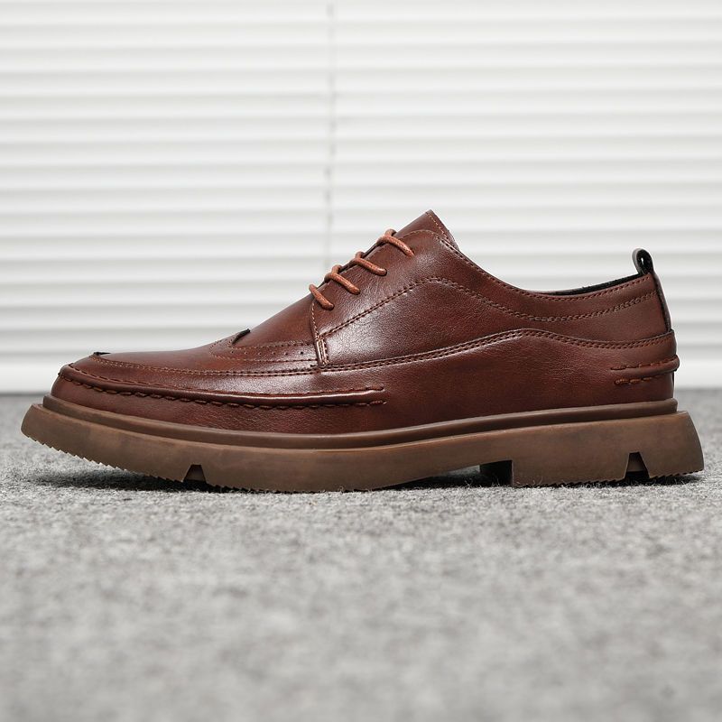 Men's Fashionable Summer Breathable Business Casual Formal Wear Leather Shoes foto 3