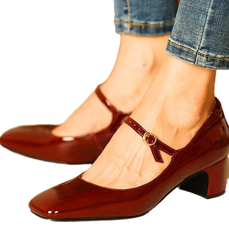 Stylish Mid-heel Plus-size Square-toe Pumps foto 2