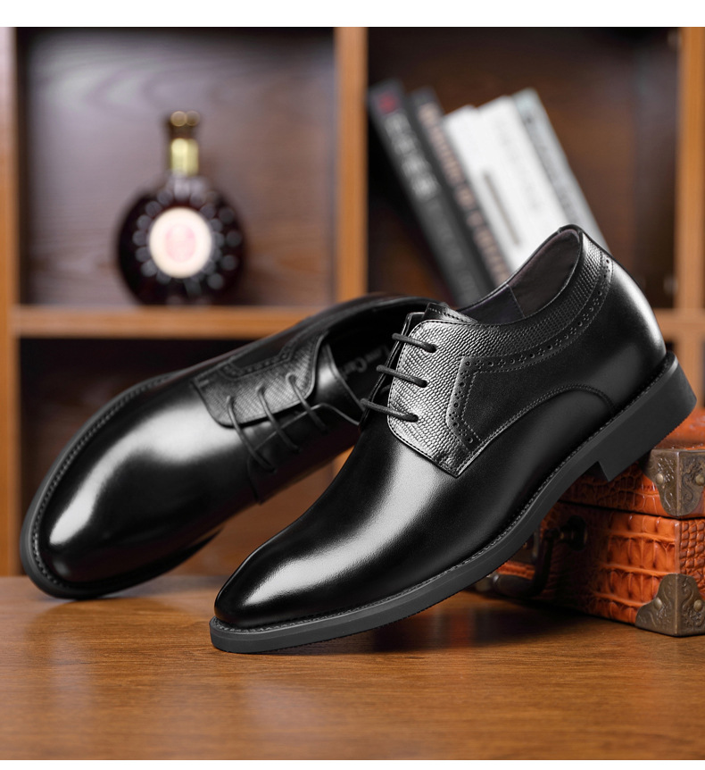 Business Formal Wear Leather Shoes Men's Pointed Casual Shoes foto 5