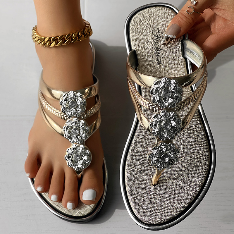 Floral Pattern Flip-Flops Comfortable Casual Summer Beach Slippers - Anklet Not Included foto 4