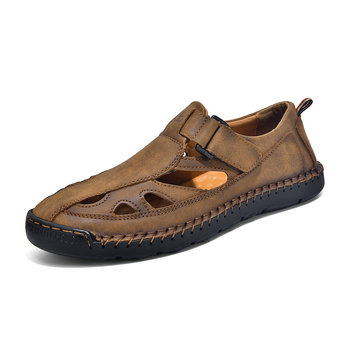 Breathable Hand-Sewn Mens Closed-Toe Sandals foto 5
