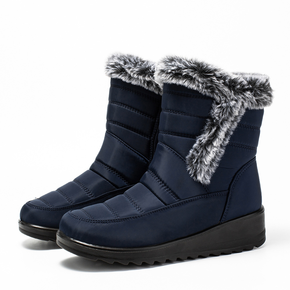 High Top Womens Snow Boots With A Faux Rabbit Fur Collar Side Chain Detailing And Waterproof Design For Maximum Warmth foto 4