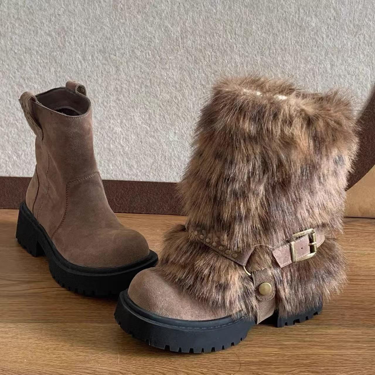 Winter Warm Furry Anti-slip Snow Boots For Women foto 2