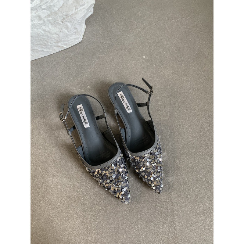 Womens Silver Sequin French-style Pumps For Outdoor Wear foto 3