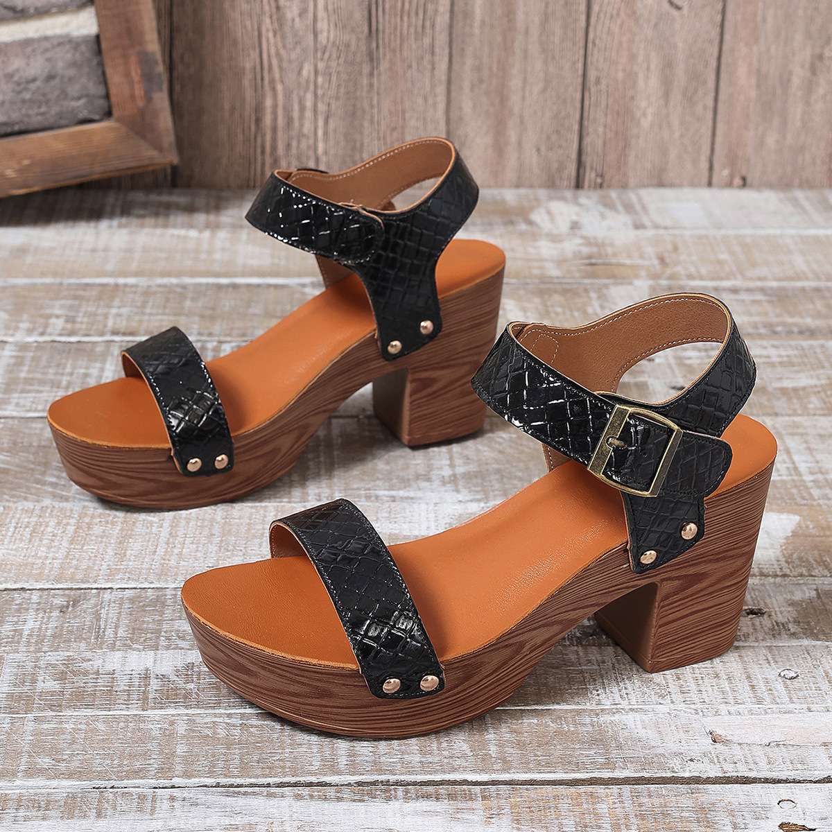 Women's High-heeled Sandals Strap Peep Toe Sandals foto 5