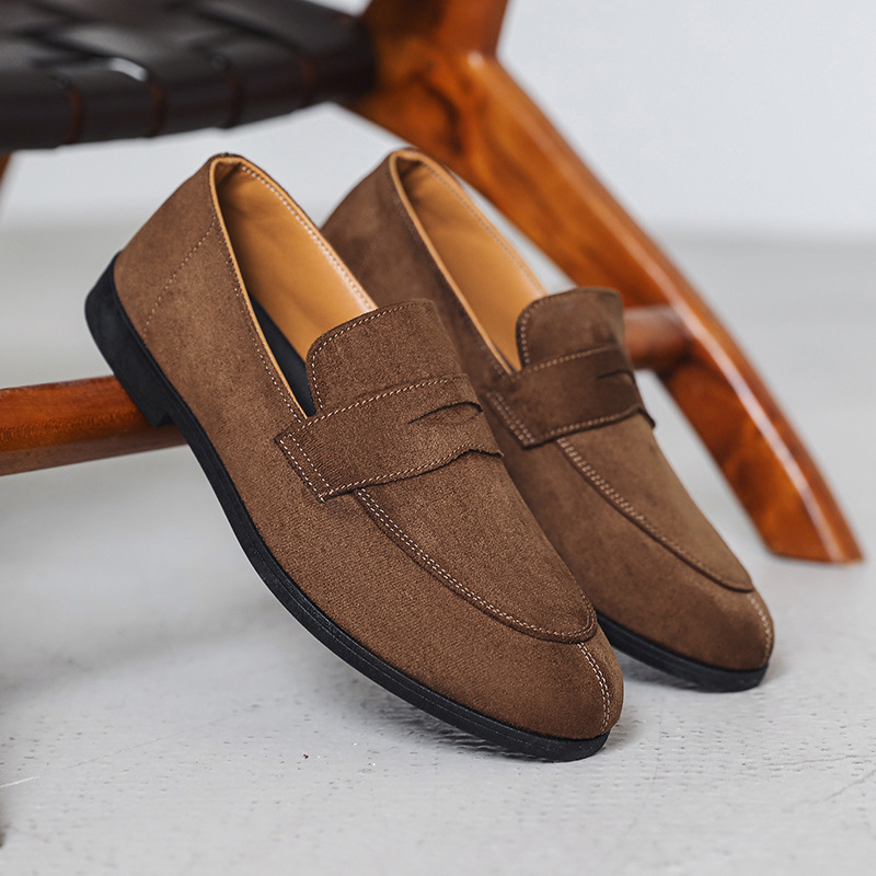 Height-increasing Slip-on Casual Shoes British Round Toe Men's Thick-soled Loafers foto 3