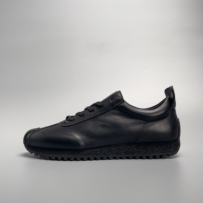 Simple Black Cowhide Casual Men's Genuine Leather Shoes foto 5
