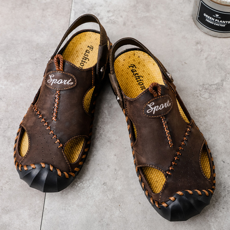 Men's Breathable Casual Hollow Leather Sandals foto 5