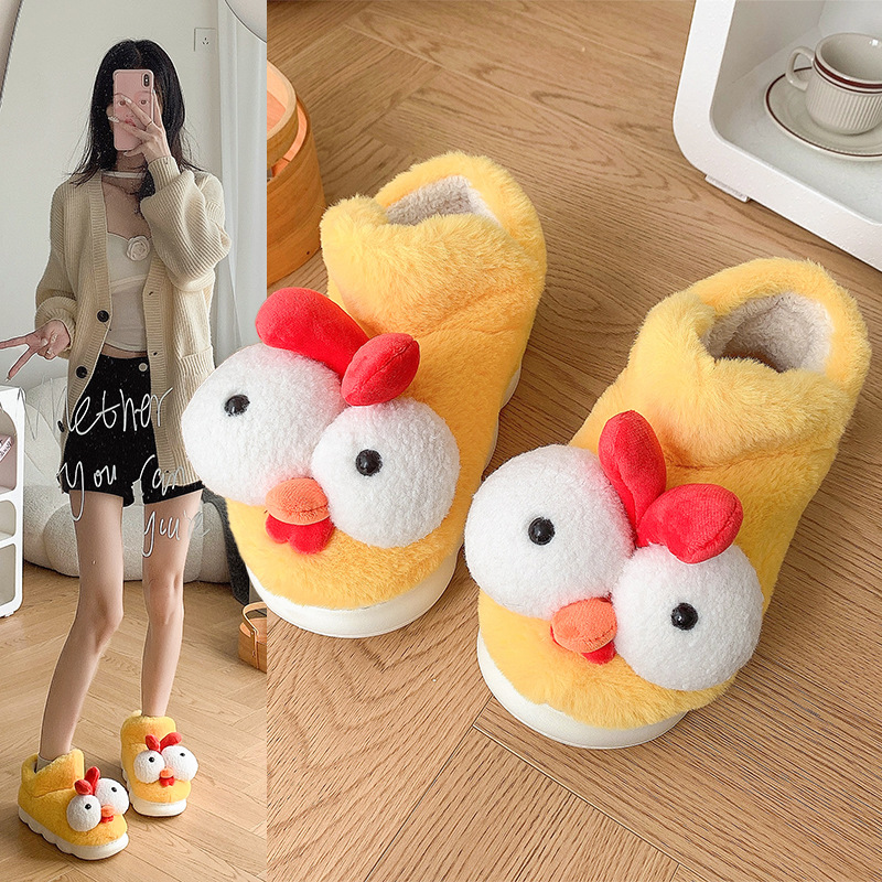 Cute Chick Cotton Slippers Women Winter New Home Indoor foto 4