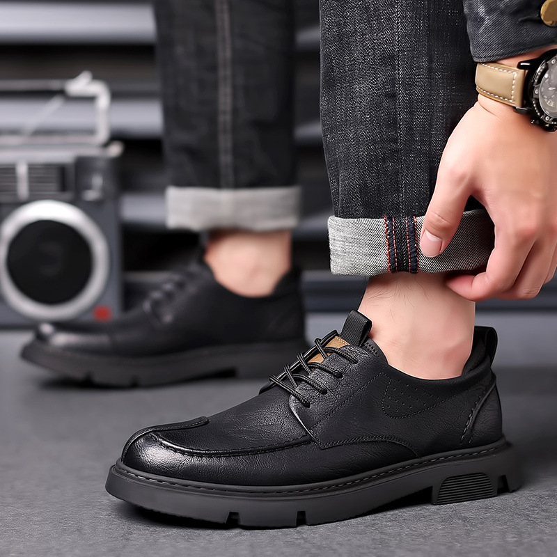 New Men's Korean Fashion All-matching And Handsome Lace Up Casual Work Shoes foto 5