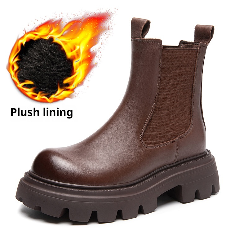 Women's Leather Thick-soled Leather Martin Boots foto 5