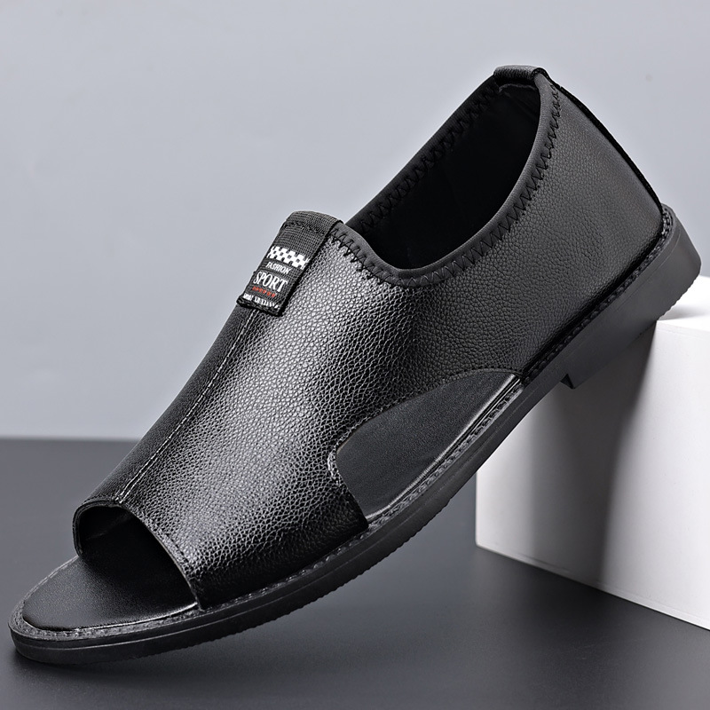 Roman Casual Sandals Soft Leather Non-slip Men foto 2
