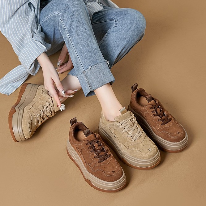 Thick Bottom Height Increasing Sports Board Retro Shoes foto 4