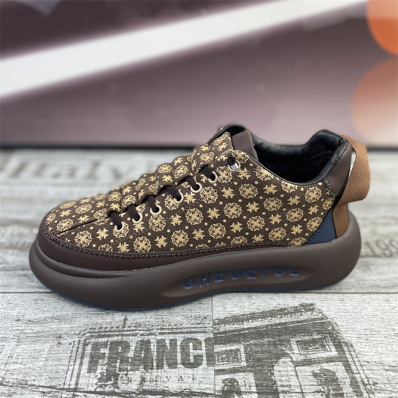 Men's Shoes Thick Sole Slip-on Fleece Printed foto 3