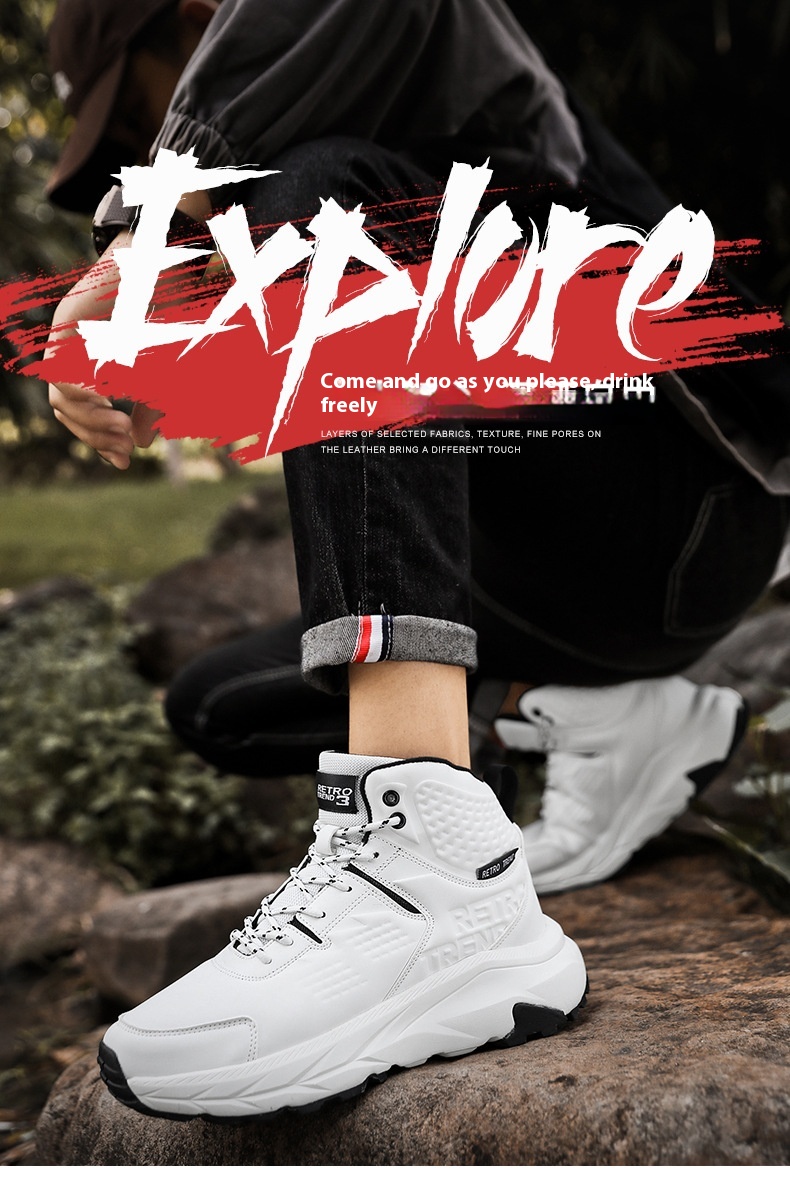 Men's And Women's Casual Couple Leather Surface Sneakers Outdoor Travel Shoes foto 4