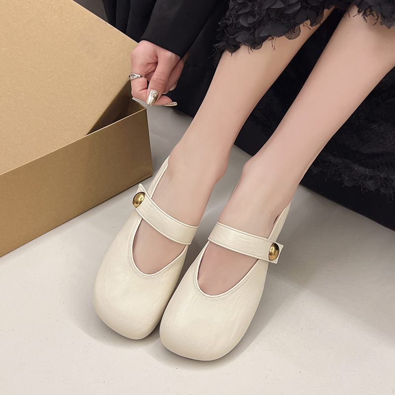 Women's Buckle Casual Leather Shoes Soft Bottom Pumps foto 4