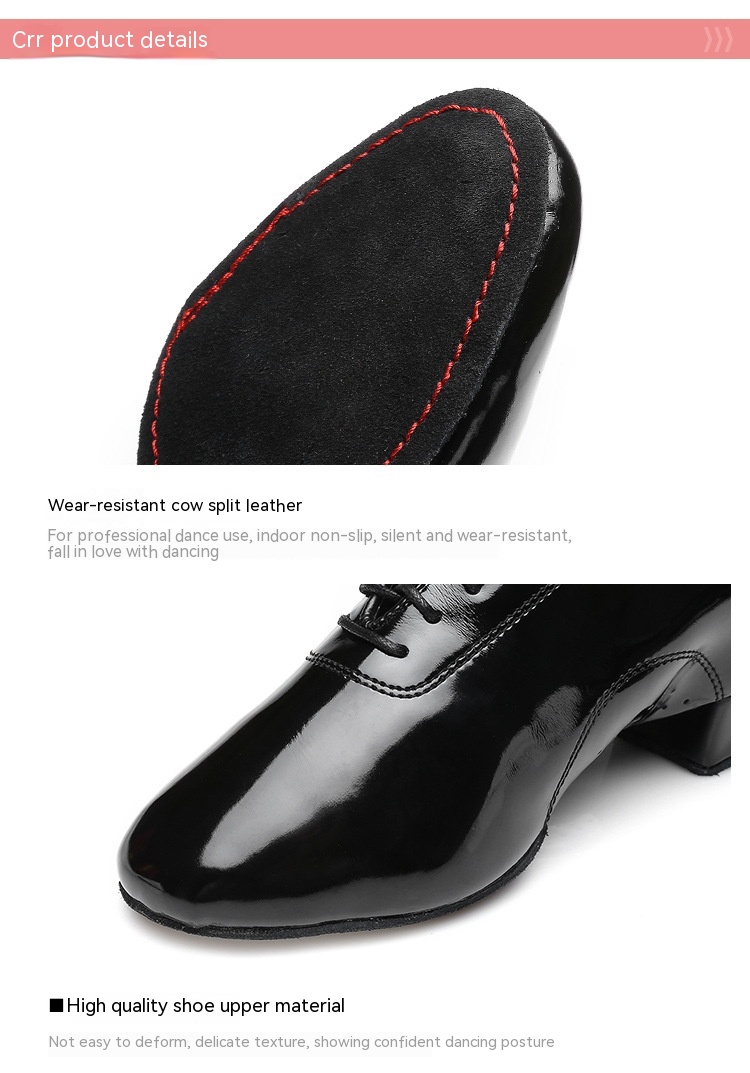 Men's Soft Leather Two-sole Latin Dance Shoes Are Comfortable foto 5
