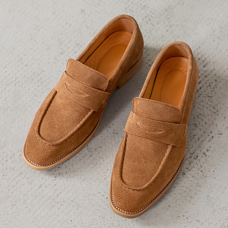 Formal Business-Casual Leather Mens Slip-On Loafers foto 3