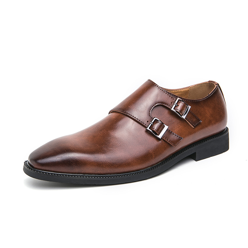 Business Formal Wear Leather Shoes Men's Casual Three Joint Pumps Mengke Buckle Office Wedding Shoes foto 5