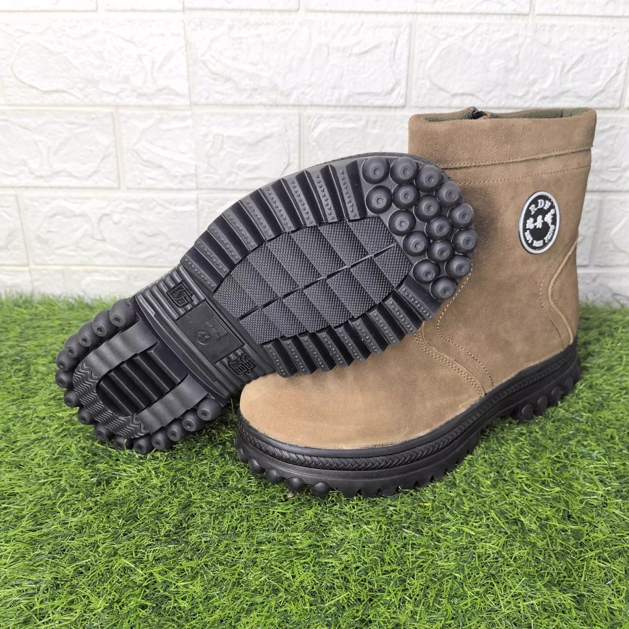 Outdoor Pure Wool Labor Protection Shoes Fleece-lined Thick Fur Integrated Short Boots foto 5