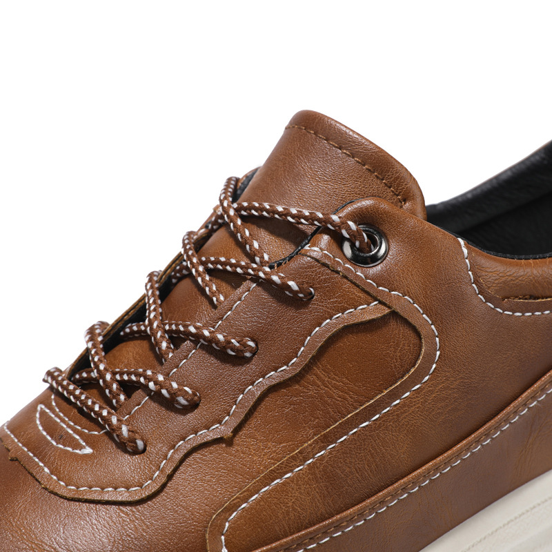 Leather Surface Men's Low-top Sneakers Warm Casual Shoes foto 3