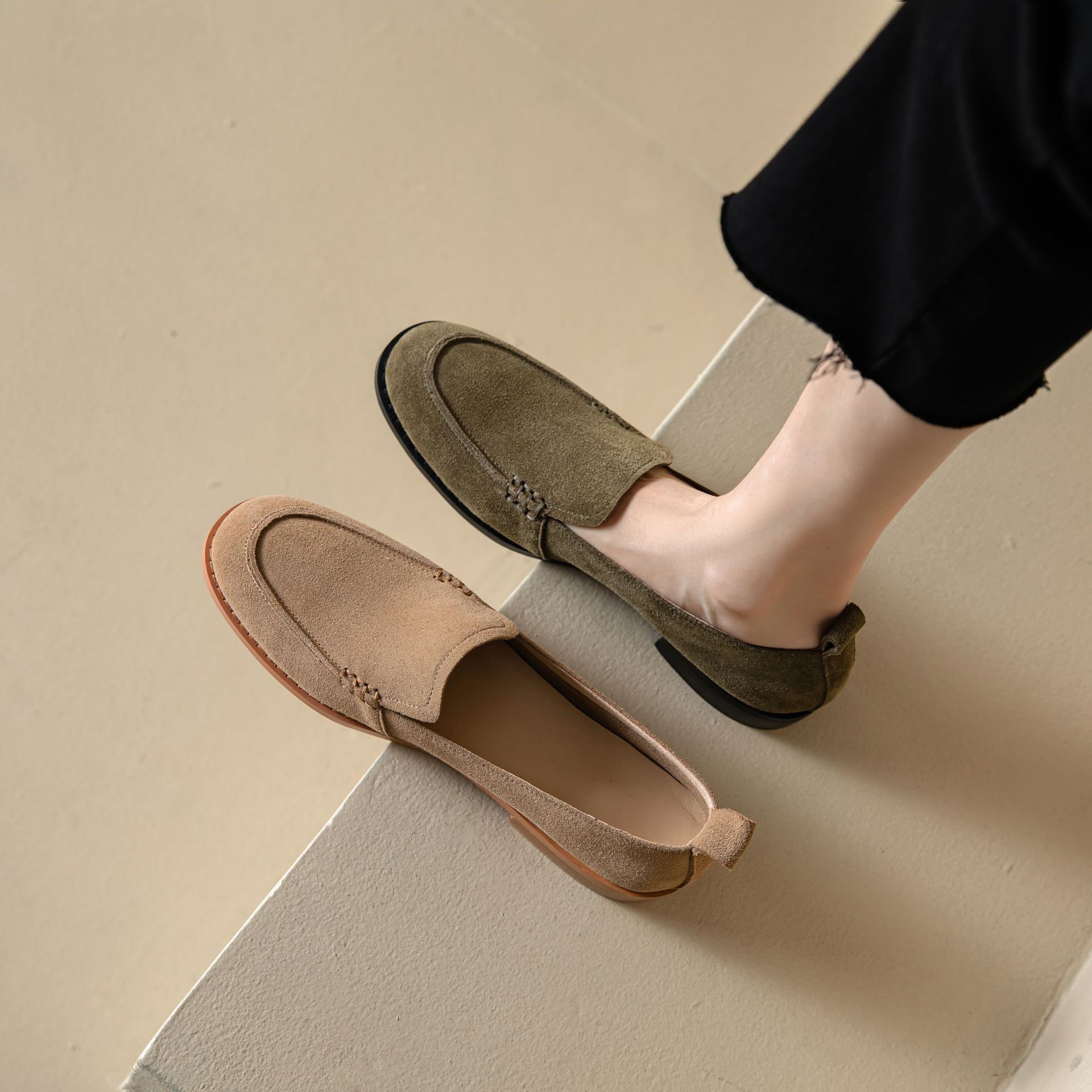 New Autumn Womens Shoes Chunky-heelLowheel Lowop Flats foto 4
