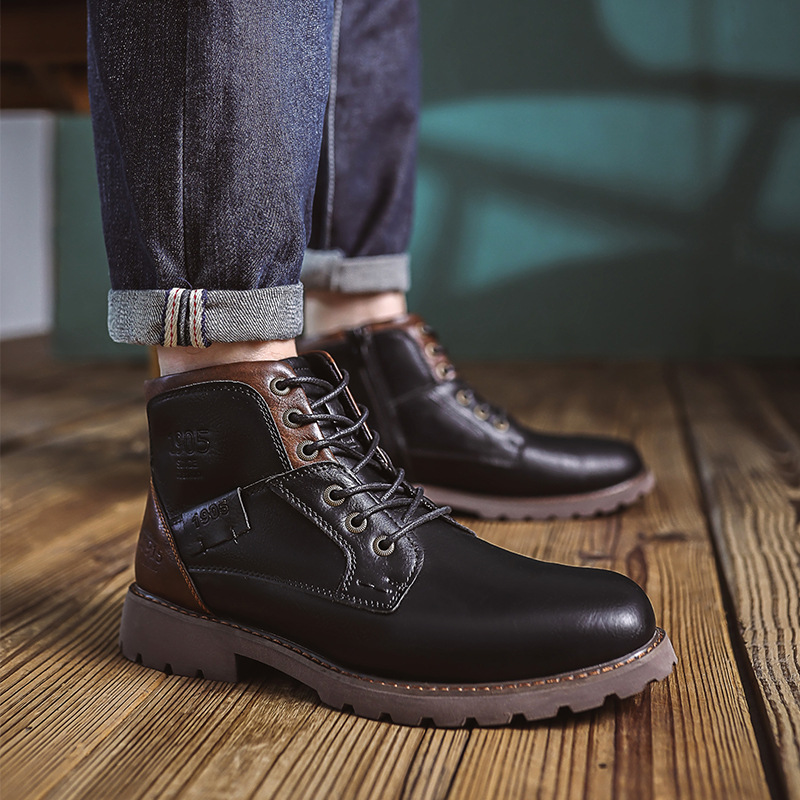 Retro British Style Leather Boots foto 3