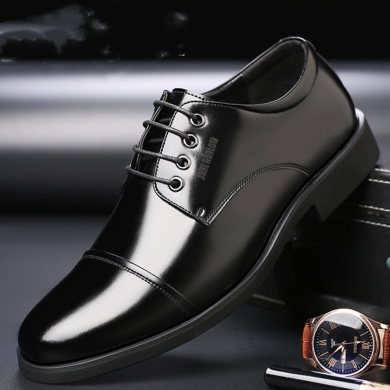 Men's Three-joint Height Increasing Insole Genuine Leather Shoes foto 2