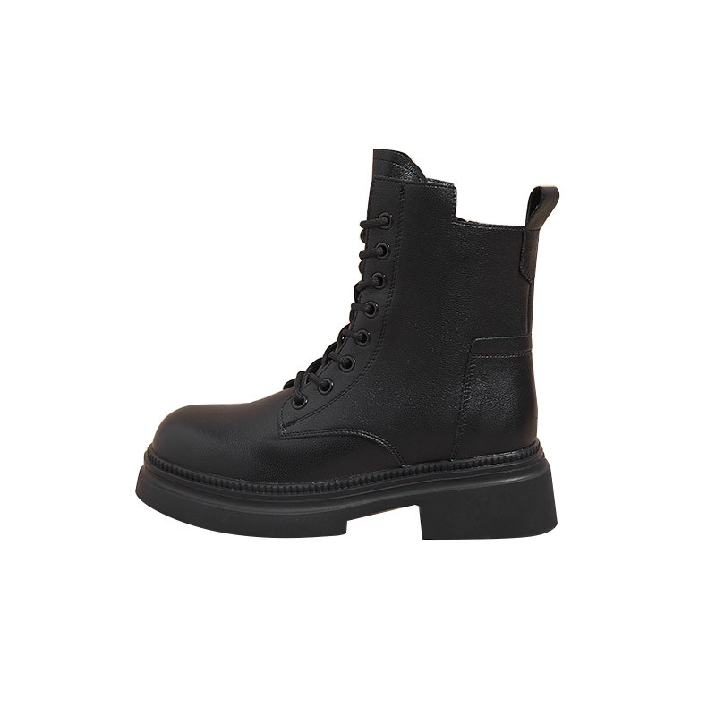 Retro Genuine Leather Martin Boots Women Korean Version Thick Sole foto 5
