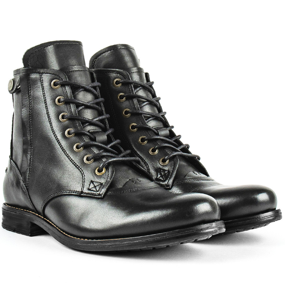 Knight Series Two-tone Side Zipper Leather Boots foto 3