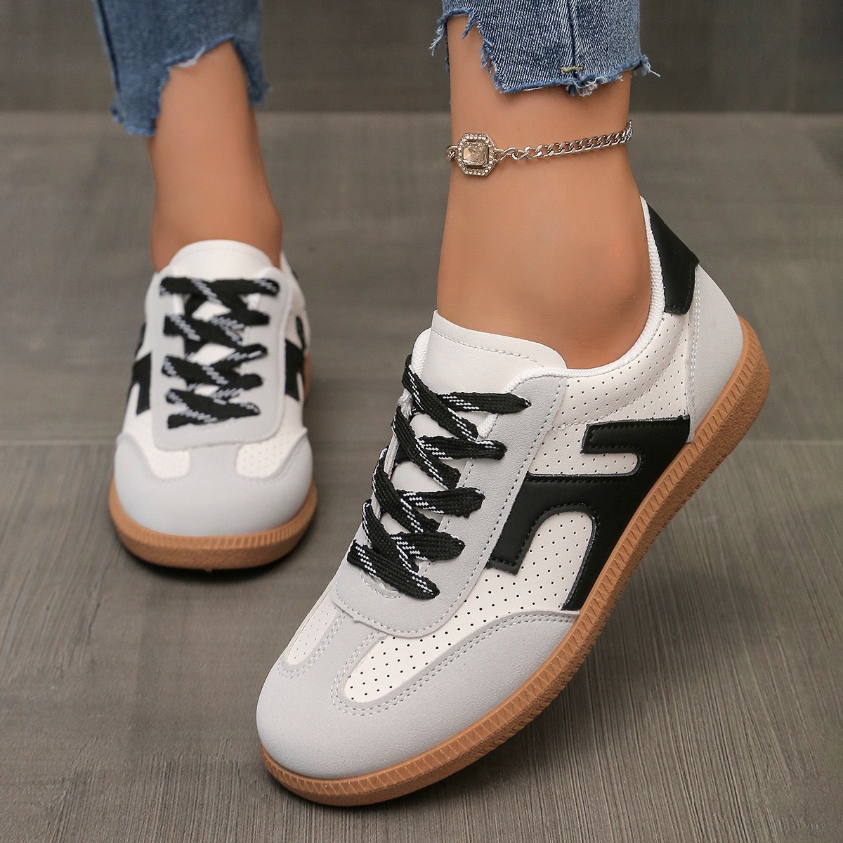 European And American Retro Color Matching Plus Size German Training Shoes Sneaker foto 5
