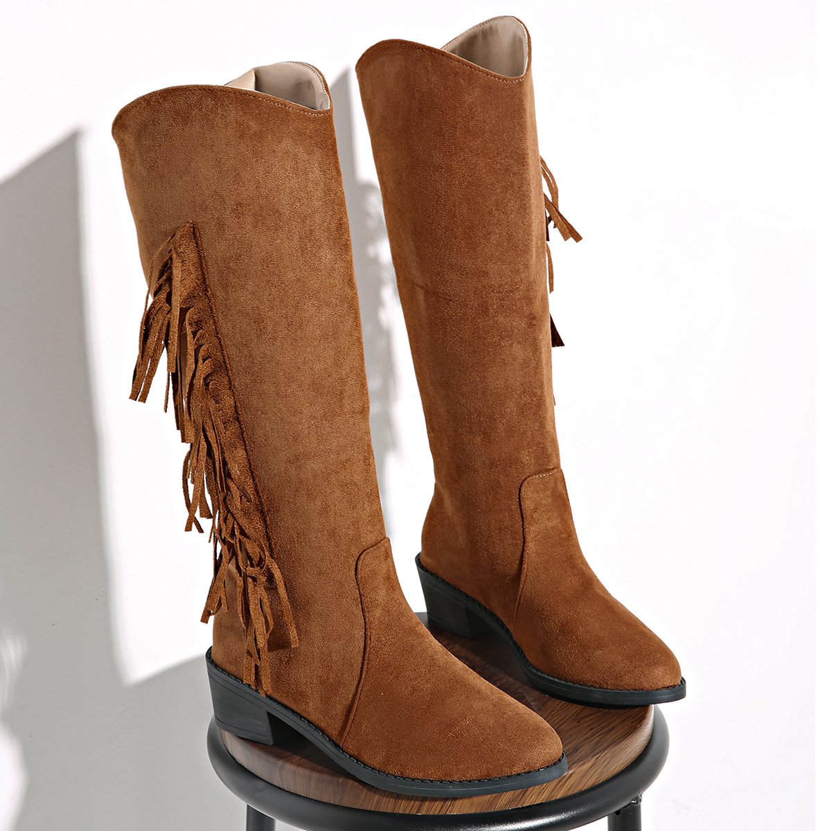 Suede Overtheknee Tassel Boots foto 3