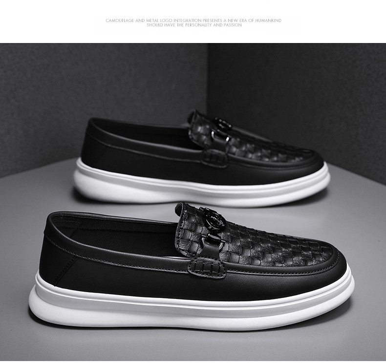 Low-top Casual Tooling Leather Surface Retro Trendy Slip-on Formal Suit Shoes foto 3