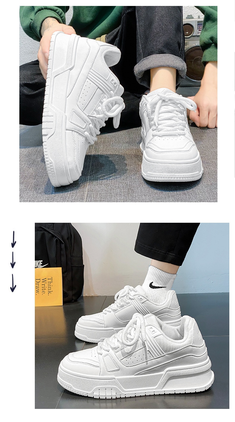 Men's Casual ShoesBoys' Small White Board Shoes With Thick Soles foto 3