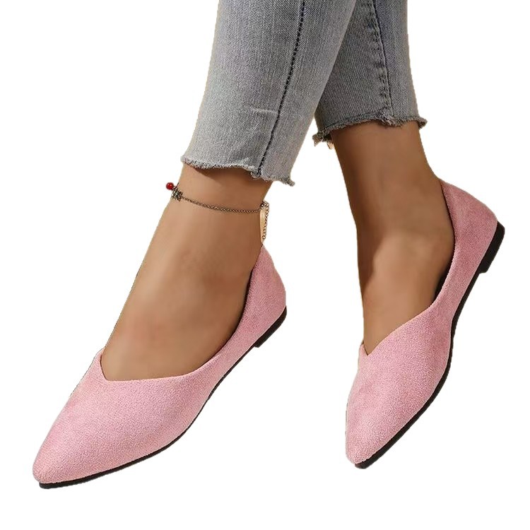 Suede Flat Large-size Womens Shoes European And American Style Pointed-toe Flat Sole foto 3