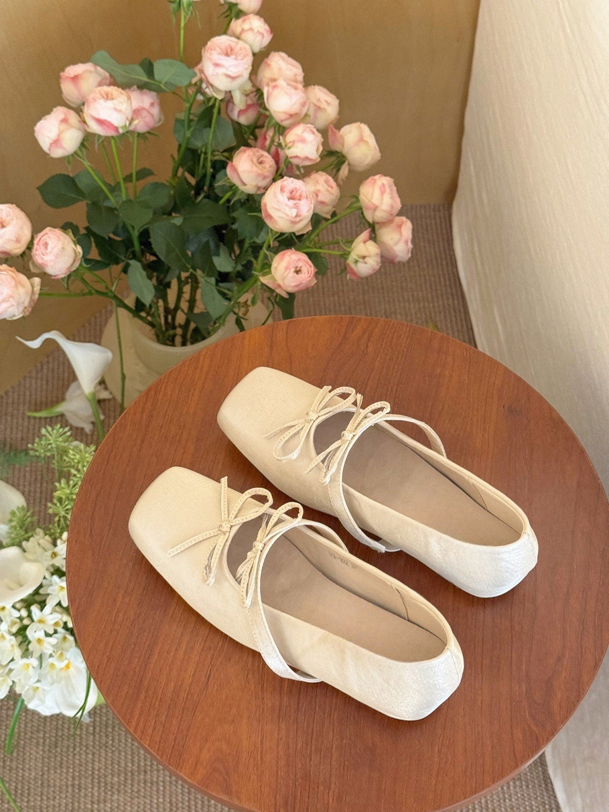 Bow Shoes With Hidden Heels Women's Shallow Mouth Mary Jane Shoes foto 5