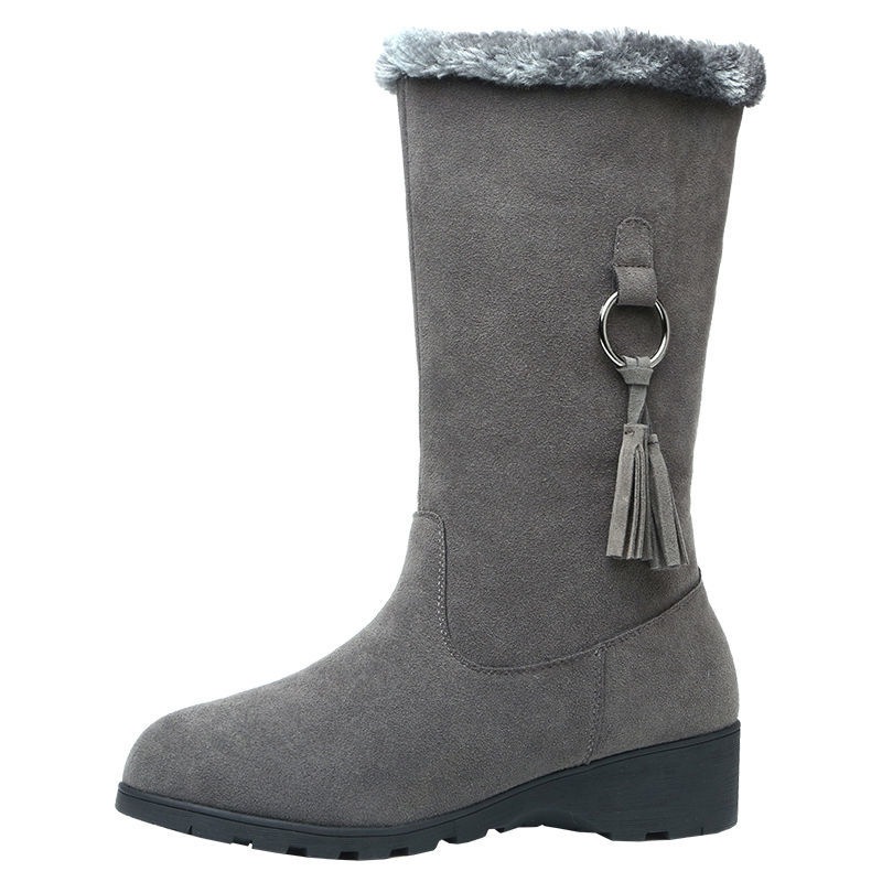 Long Furry Mouth Fleece-lined Martin Boots Autumn And Winter New foto 2
