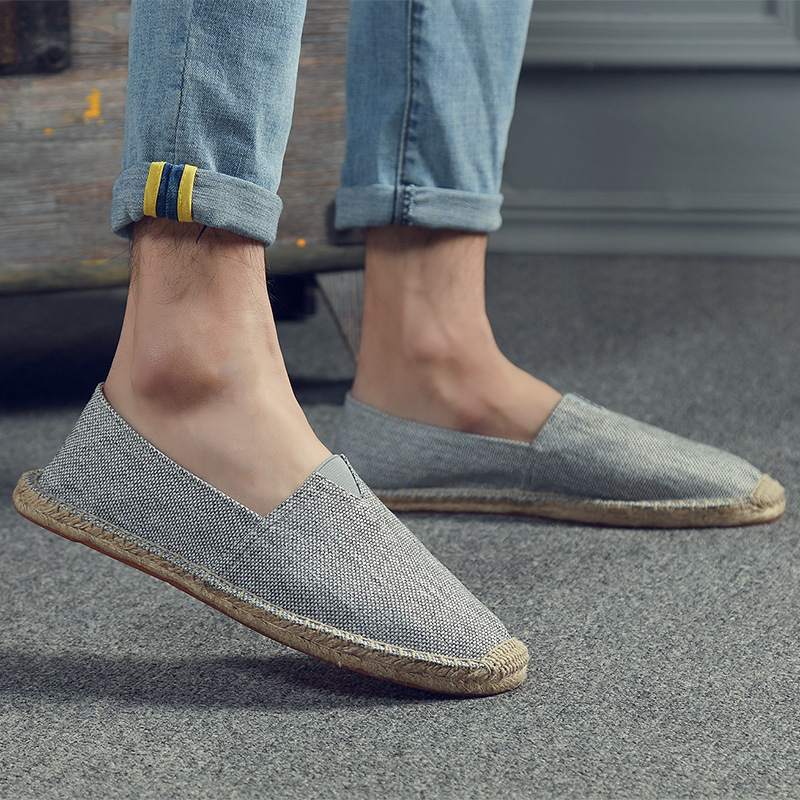 Retro Low-top Ramie Sole Shoes Sweat-absorbent Breathable Lazy Cloth Shoes foto 2