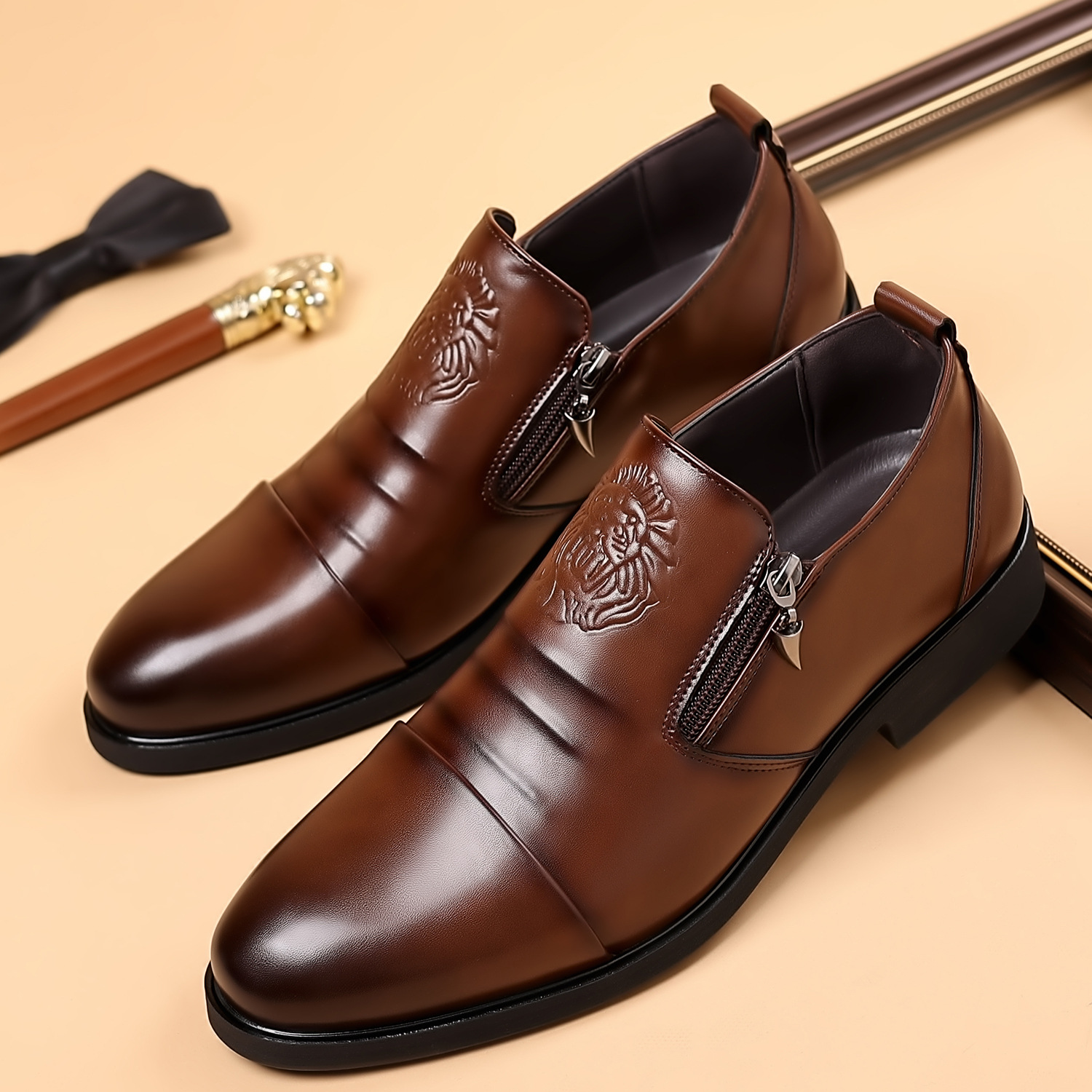 Men's Three-joint Casual Leather Shoes foto 3