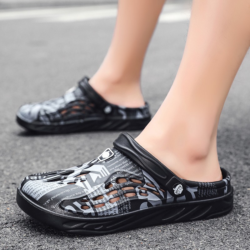 Men's Hole Shoes Plus Size Slippers Toe Cap foto 5